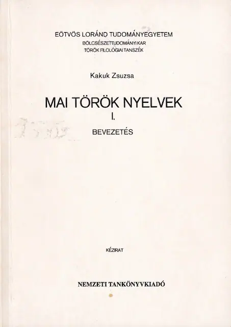 Mai török nyelvek I. - Bevezetés